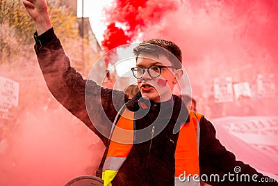 Student protest against education fees and cuts - London, UK. Editorial Stock Photo
