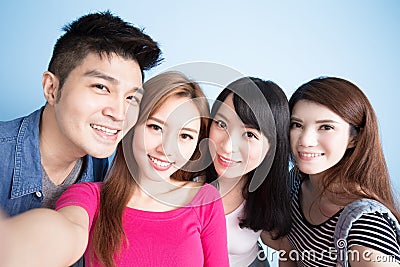 Student selfie happily Stock Photo