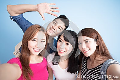 Student selfie happily Stock Photo