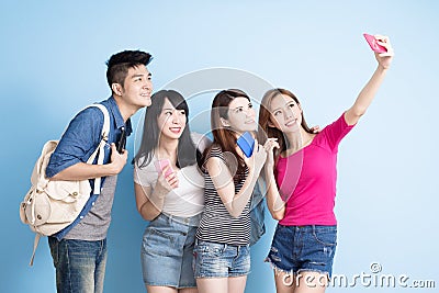 Student selfie happily Stock Photo