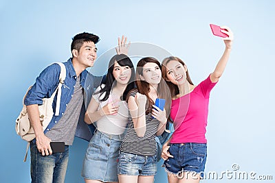 Student selfie happily Stock Photo