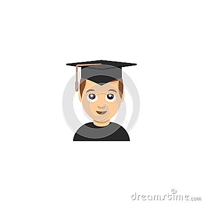 Student university graduation emoticon illustration Vector Illustration