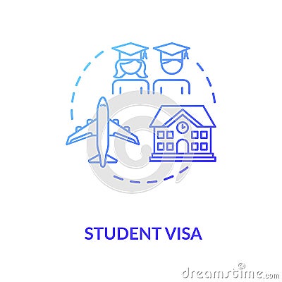 Student visa concept icon Vector Illustration