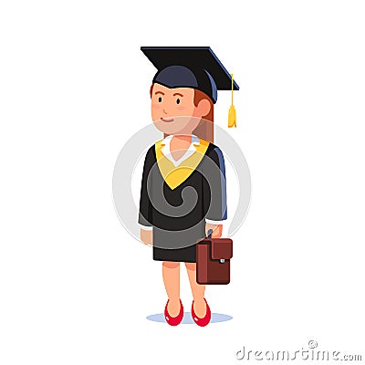 Student woman graduated from MBA business school Vector Illustration