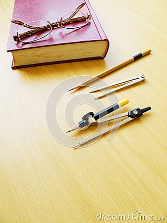 Student work table top Stock Photo