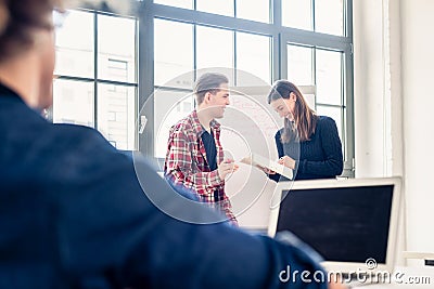 Students brainstorming during an interactive class Stock Photo