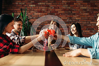 Students celebrate event, university party Stock Photo