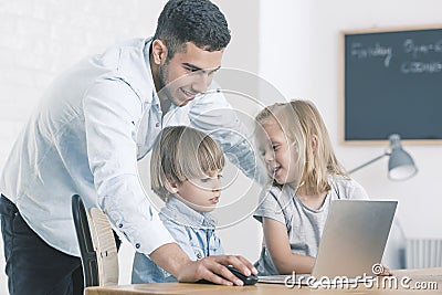 Students in computer science class Stock Photo