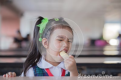 Students eat snacks Stock Photo