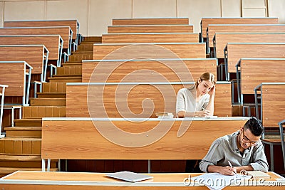 Students in Empty Auditorium Stock Photo