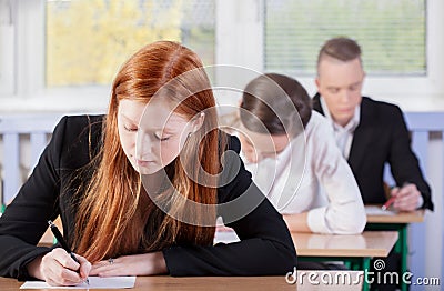 Students during exam Stock Photo