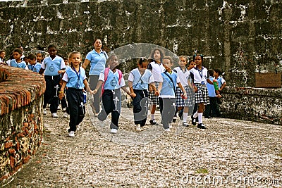 Students on excursion, Cartagena, Colombia Editorial Stock Photo