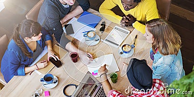 Students Friends Meeting Discussion Studying Concept Stock Photo