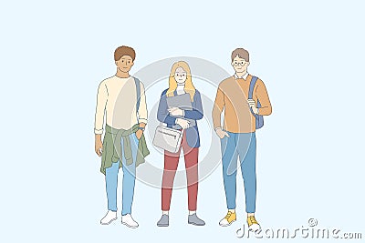 Students and friendship concept Vector Illustration