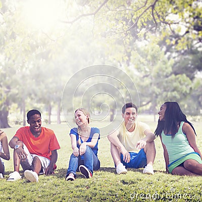 Students Friendship Team Relaxation Holiday Concept Stock Photo
