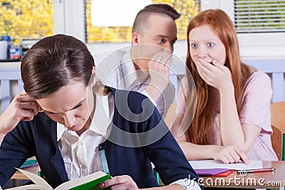 Students gossip on a lesson Stock Photo