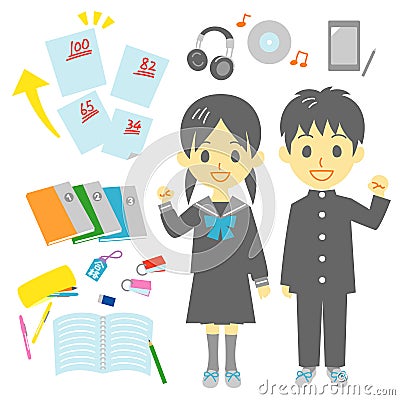 Students, learning tool Vector Illustration