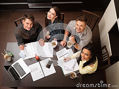 Students preparing for exams Stock Photo