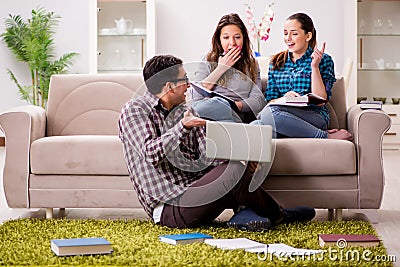 The students preparing for university exams Stock Photo