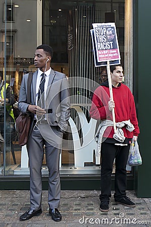 Students protest against fees and cuts and debt in central London. Editorial Stock Photo