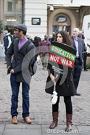 Students protest against fees and cuts and debt in central London. Editorial Stock Photo