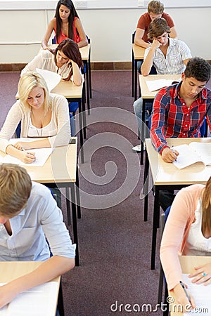 Students sitting exam Stock Photo