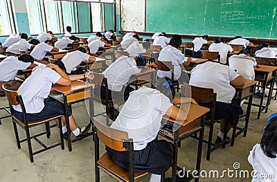 Students sleep in classroom Editorial Stock Photo