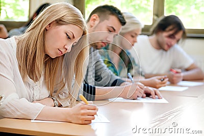 Students take the test Stock Photo