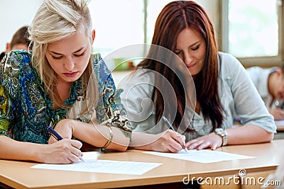 Students taking exam at the university Stock Photo