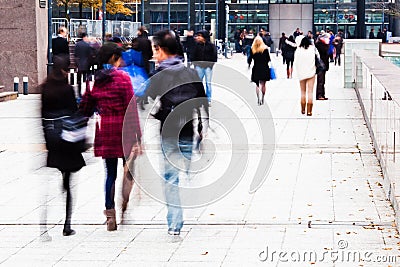 Students on the way to the highschool Stock Photo