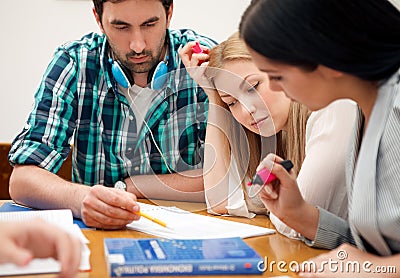 Students working together on a project Stock Photo