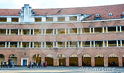 Students at the Yersin School in Dalat, Vietnam Editorial Stock Photo