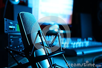 Studio of the audio recording. Stock Photo