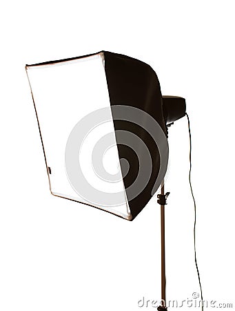 Studio flash with softbox Stock Photo