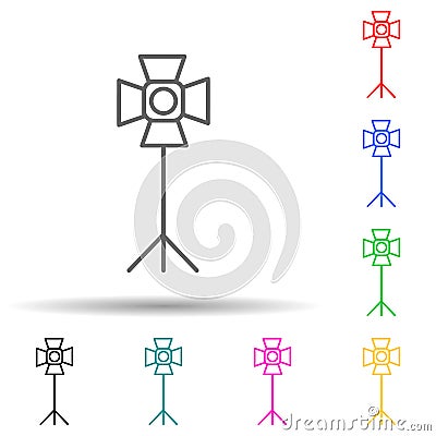 studio lamp multi color style icon. Simple thin line, outline vector of spotlight icons for ui and ux, website or mobile Stock Photo