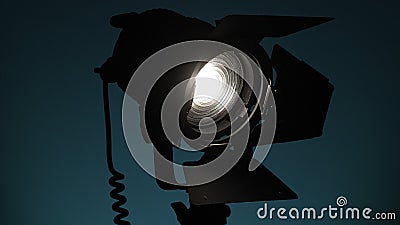 Studio light with fresnel lens and barndoors. Stock Photo