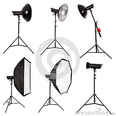 Studio lighting isolated on white Stock Photo