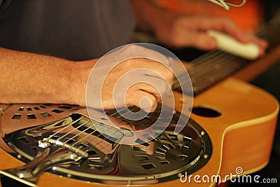 Studio Musician and Dobro Stock Photo