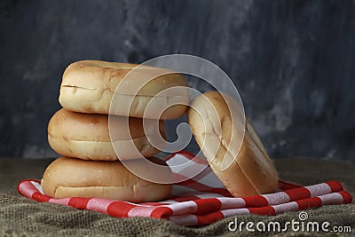 Studio photo of plain bagels Stock Photo