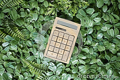 Wooden Calculator Stock Photo