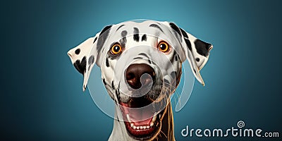 Studio Portrait of Dalmatian Dog A studio portrait of a dalmatian dog the perfect way to capture the beauty and personality of Stock Photo
