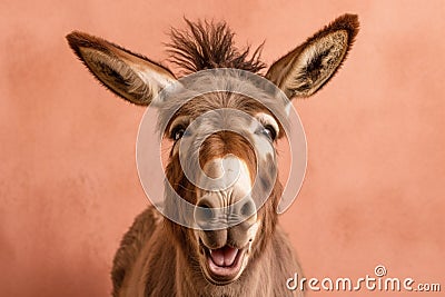 Studio portrait of a depressed donkey, concept of Melancholic expression Stock Photo