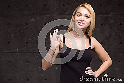 Studio shot of beautiful young woman Stock Photo