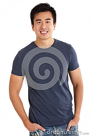 Studio Shot Of Chinese Man Stock Photo