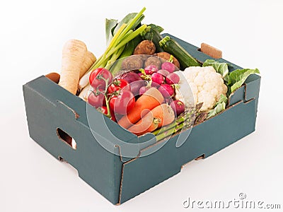 Studio Shot Of Fresh Produce In Box Stock Photo