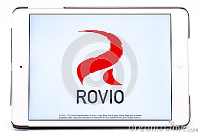 Studio shot from a iPad with Rovio browsed. Editorial Stock Photo