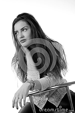 studio shot model on a white Stock Photo