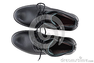 Studio shot of Pair classic mens shoes. isolated Stock Photo