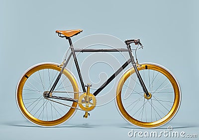 Trendy black and gold bicycle Stock Photo