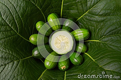studio showcase cucumber, a versatile vegetable in focus Stock Photo